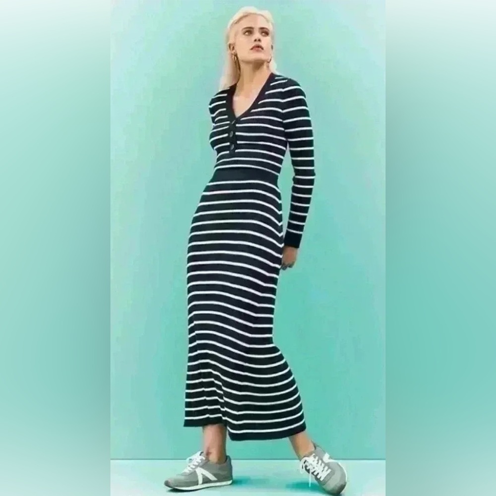 NWT Loft ribbed v neck Henley and skirt set.